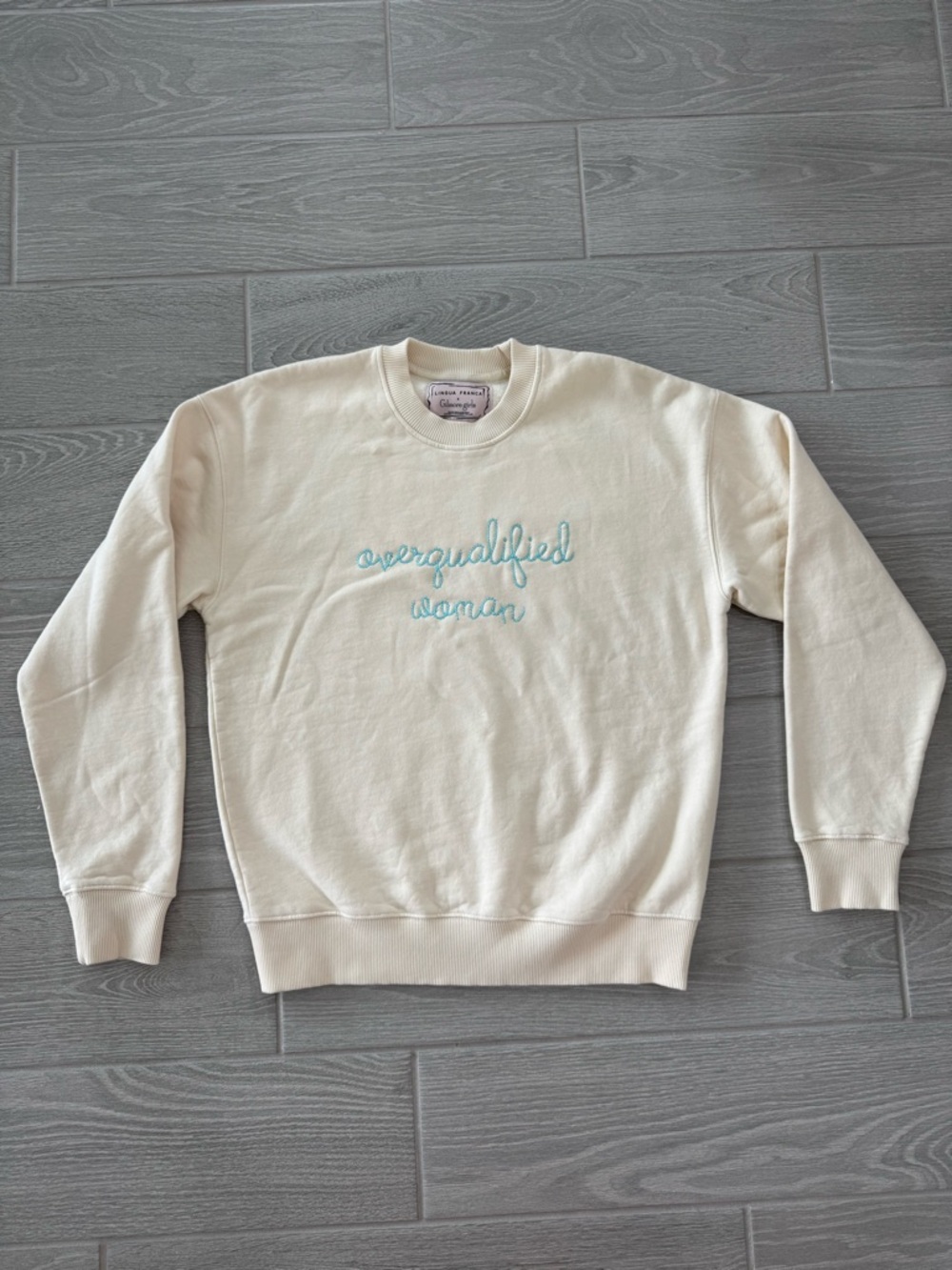 LINGUA FRANCA X GILMORE GIRLS Organic Cotton Embroidered Overqualified Woman